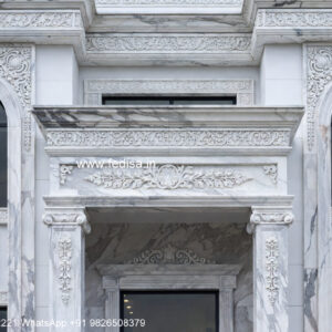Classic Front Elevation White Villa Design No-180