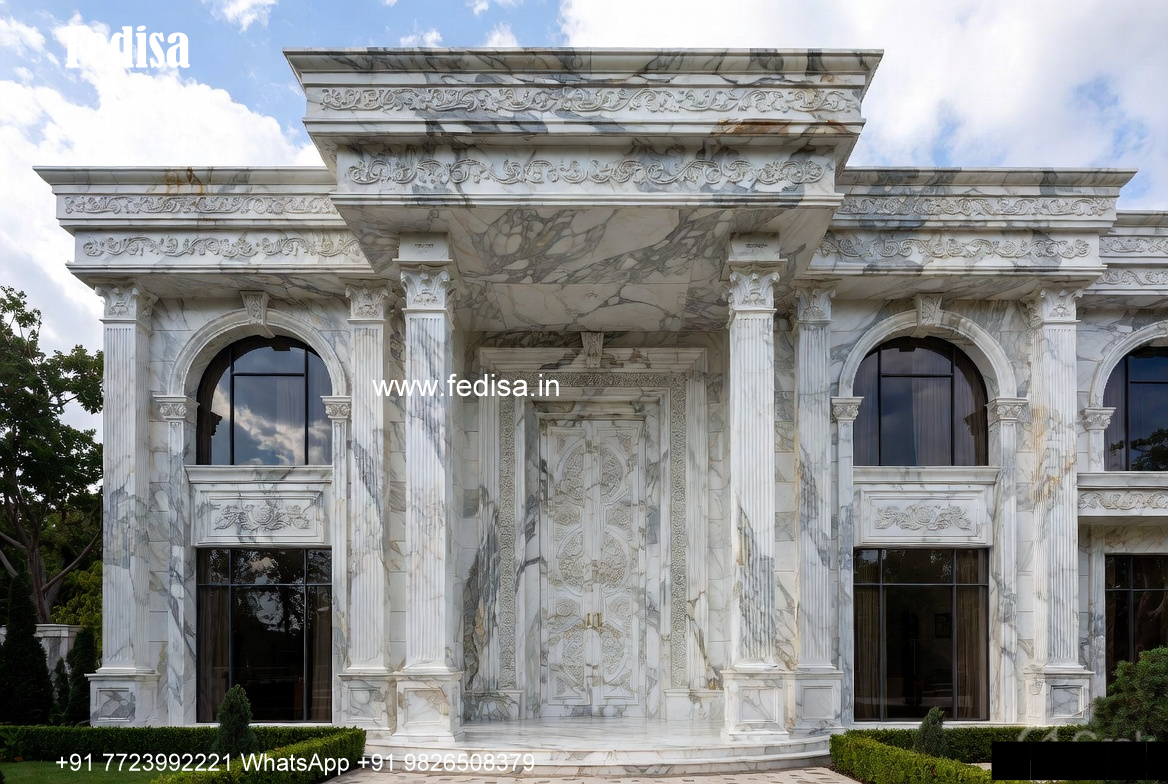 Elegant Classic Home Exterior Ideas Villa Porch Design No-244