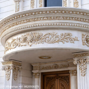 Neoclassical Villa Facade Single Floor House Design No-376