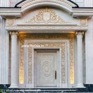 Stone Finish Villa Design Front Design Of House In Small Budget No-382