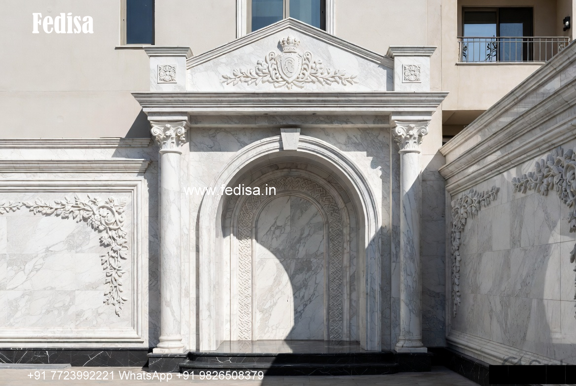 Stone Exterior Classic Home Home Wall Design No-428