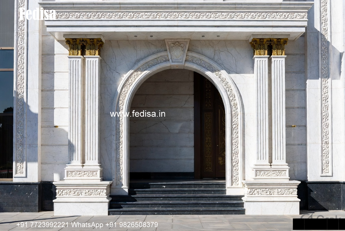 Luxury Front Elevation Villa Showcase Design For Drawing Room No-989