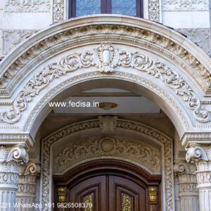 Stone Finish Home Exterior Modern Arch Design For Dining Hall No-1076