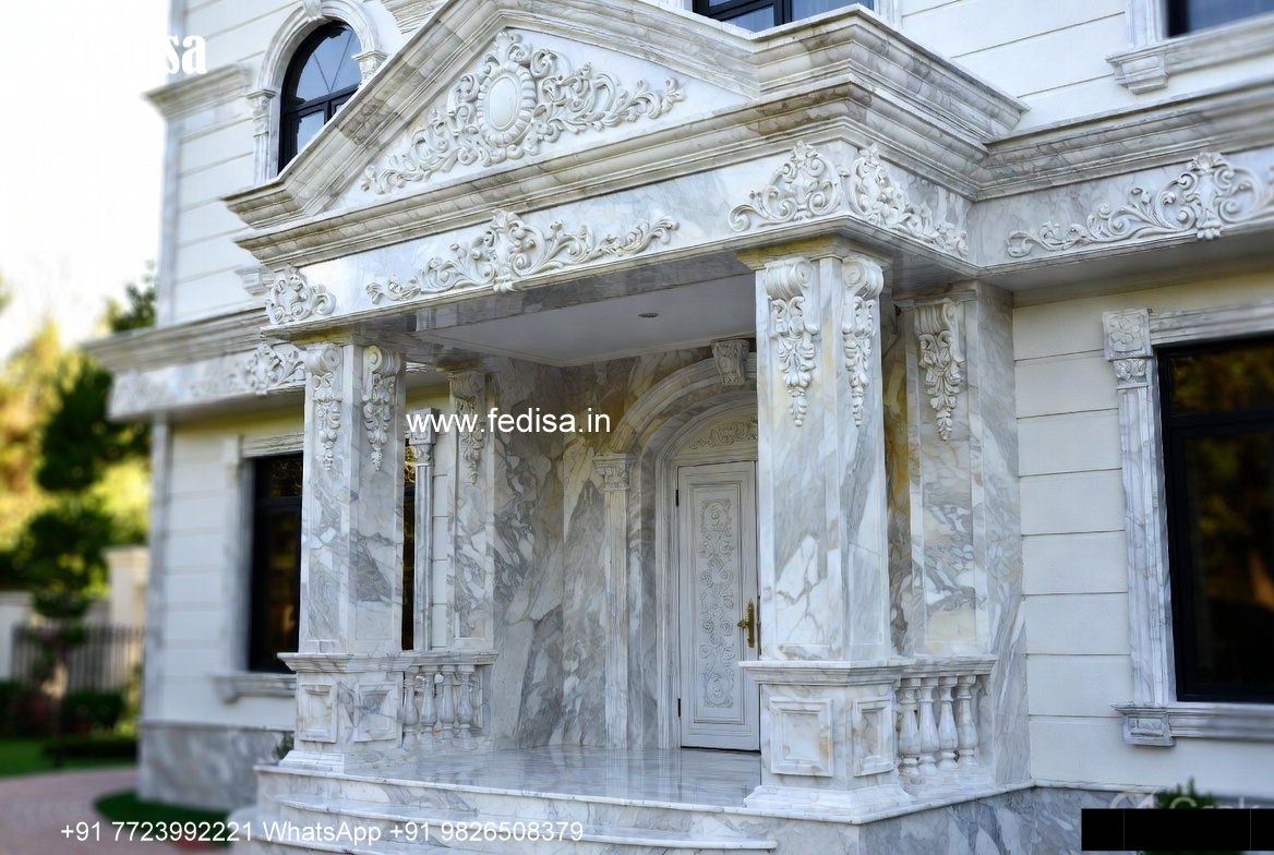 Neoclassical Villa Facade Single Story Modern House Plans No-1108