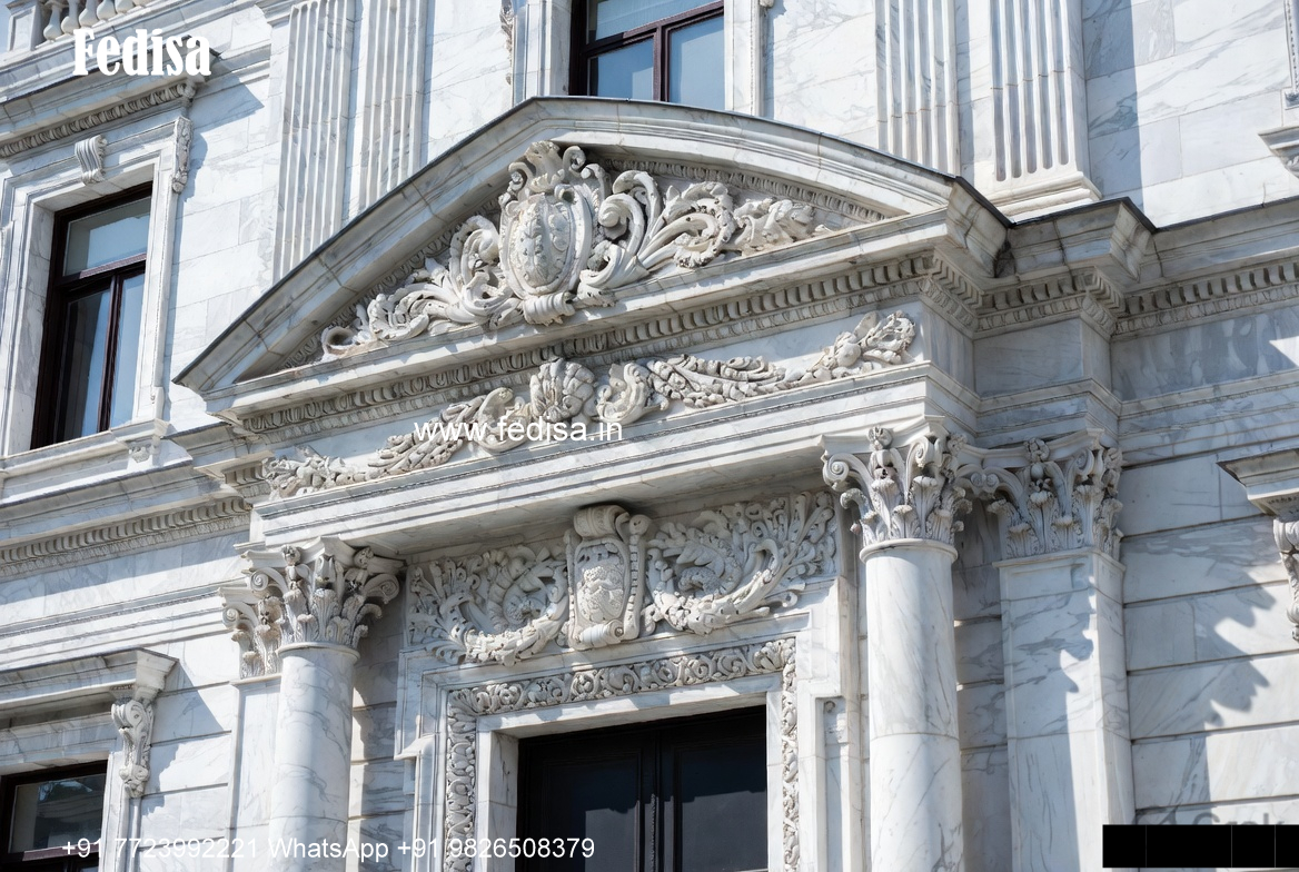 Traditional Interior Decor Villa Front Boundary Wall Design Of House No-1117
