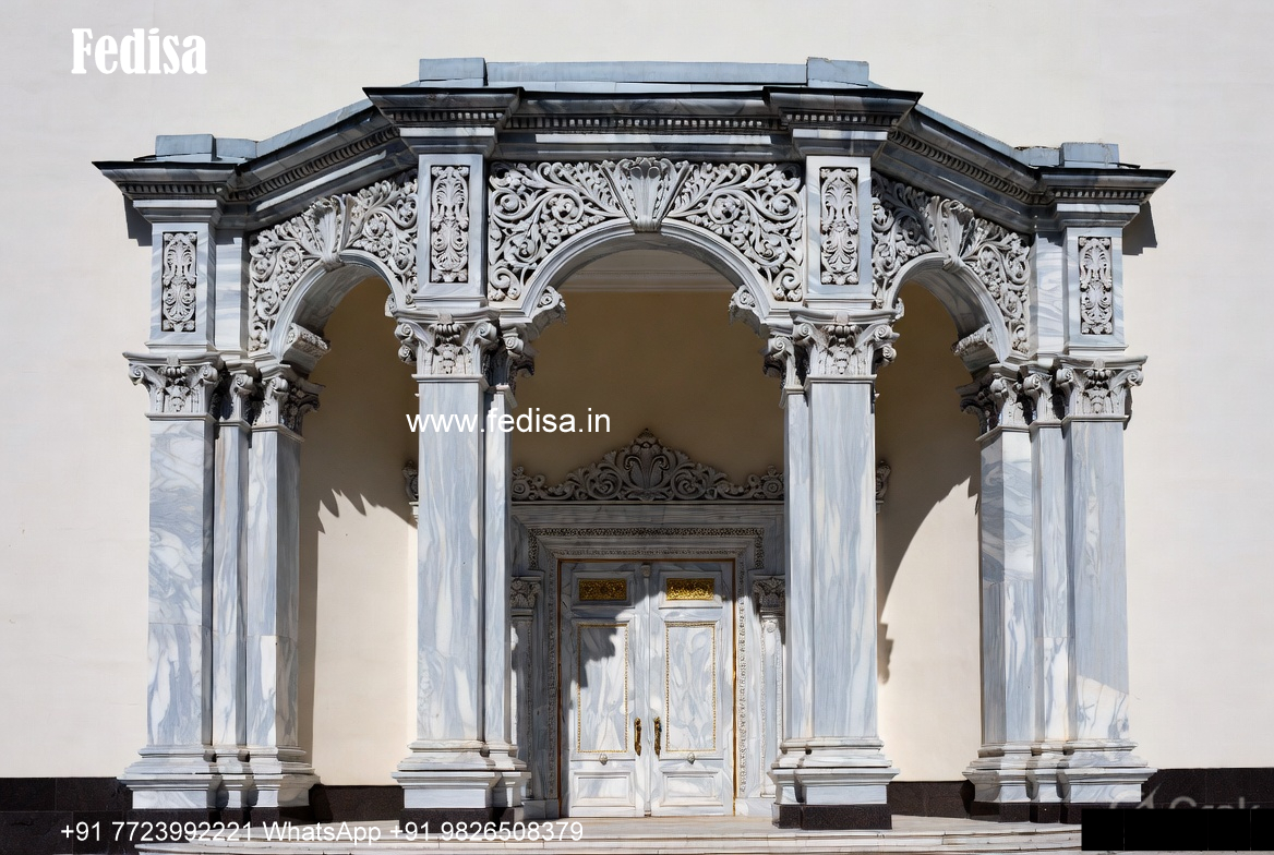 Traditional House Facade Simple Pooja Room Door Design No-1192