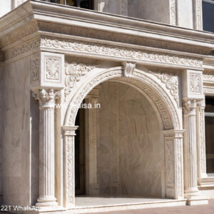 Stone Finish Home Exterior Drawing Room Decor Ideas No-1198