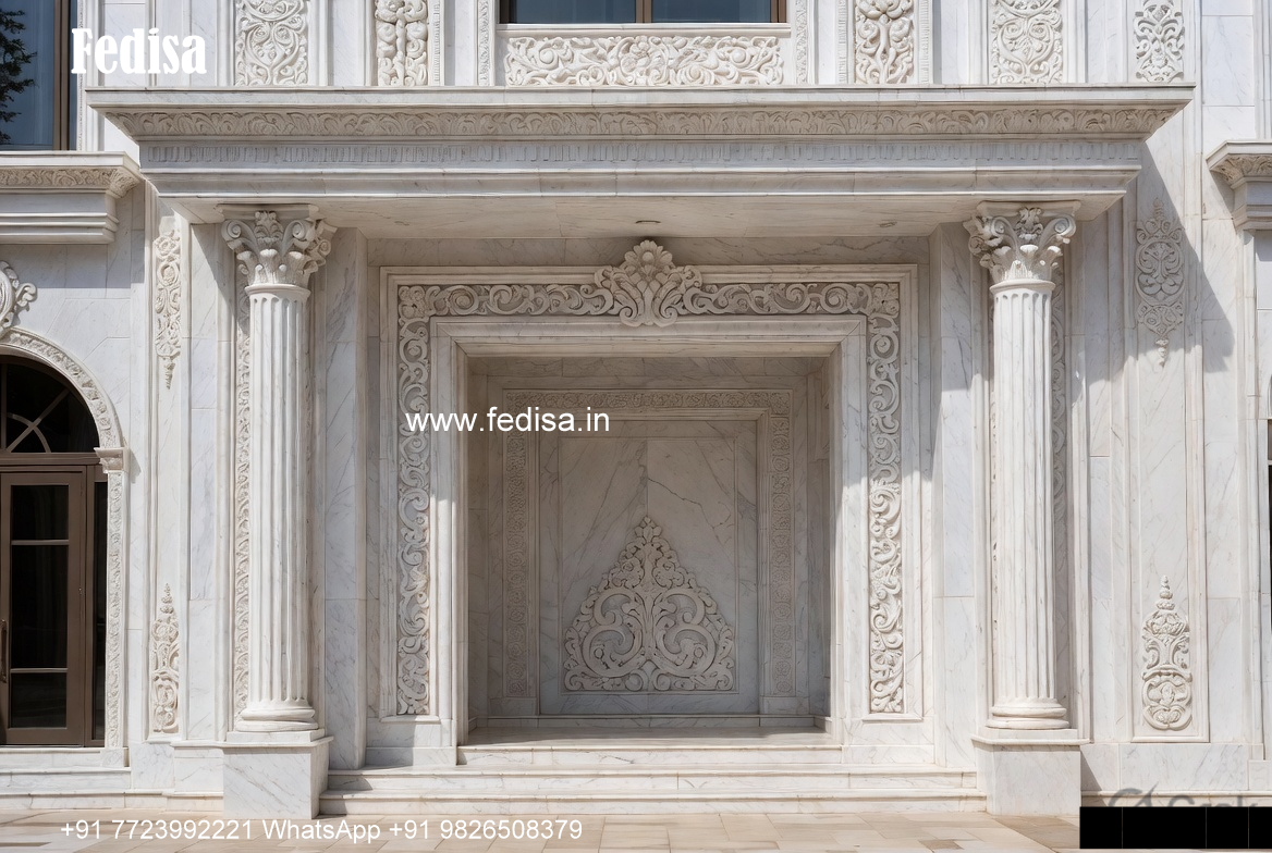 Neoclassical Villa Facade Brick House Plans No-1230