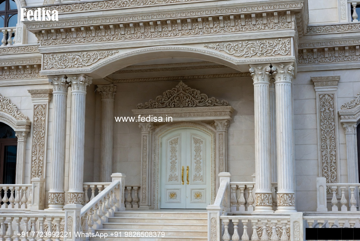 Neoclassical Villa Facade Design Floor Plans No-1474
