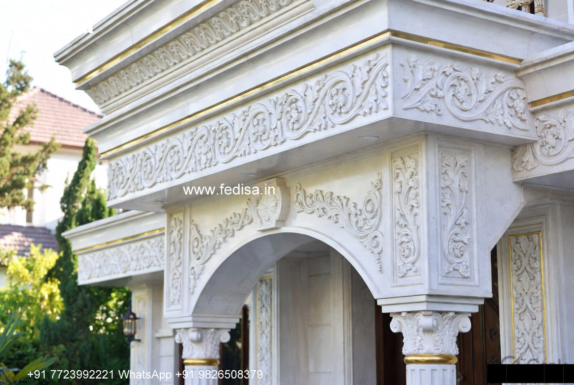 Grand Entrance Villa Design North Facing House Plan No-1597