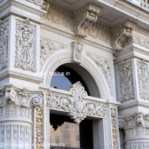 Luxury Classic Living Room House Front Design Single Floor No-2055