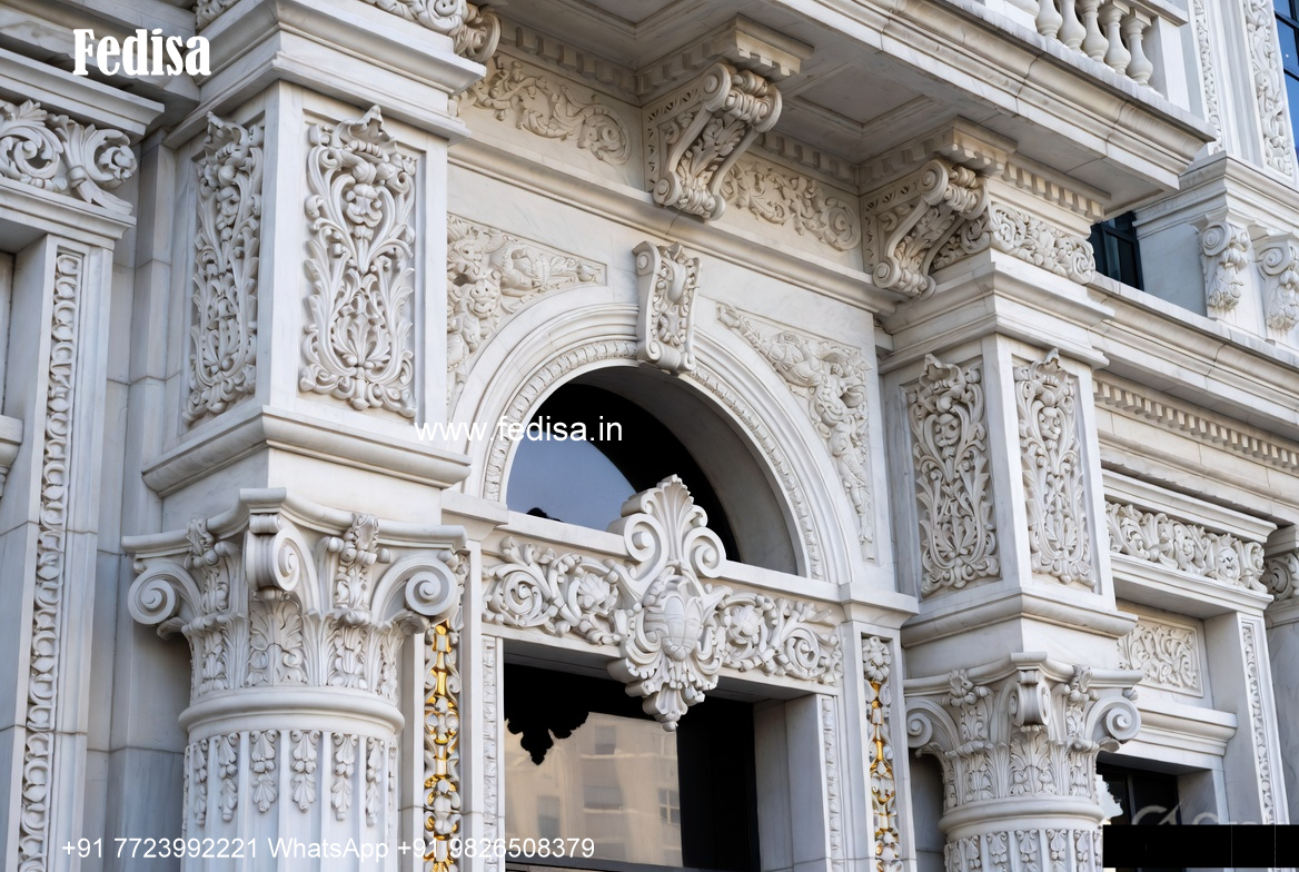 Luxury Classic Living Room House Front Design Single Floor No-2055