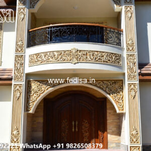 Classic Villa Front Elevation Design 5 Bedroom Duplex Plan No-2722