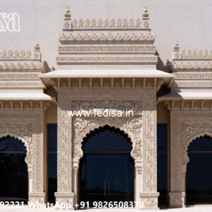Stone Finish Home Exterior Three Storey Building Design No-2906