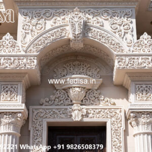 Columns House Design Gray Exterior Paint No-3514