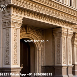 Stone Finish Villa Design Building Outside Color No-3554