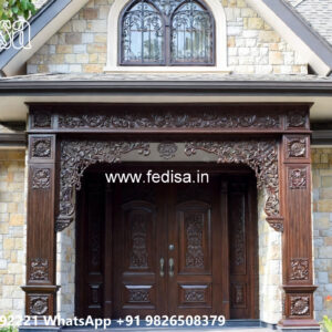 Classic Villa Front Elevation Design Navy Blue House Exterior No-3576