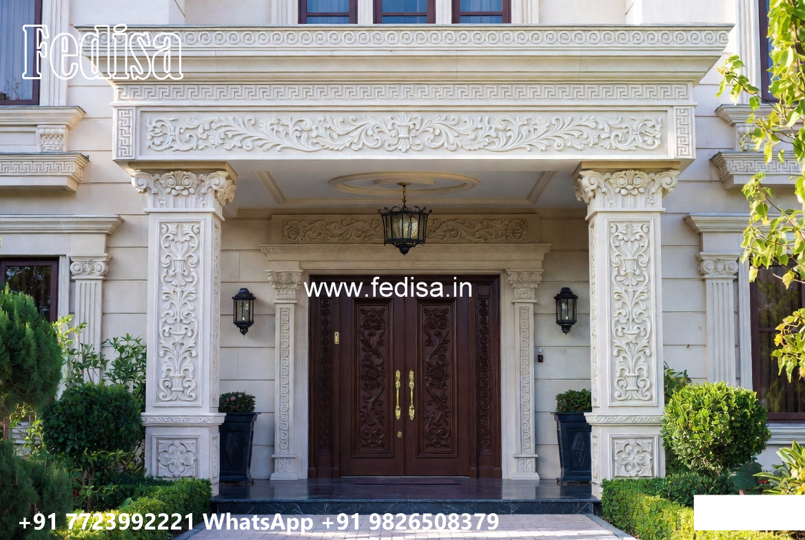 Courtyard Home Design Stone Front Homes No-3652