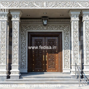 Luxury Front Elevation Villa Blue Color House Outside No-3673