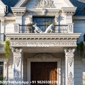 Backyard Design Classic Home House Front Design Indian Style No-3894