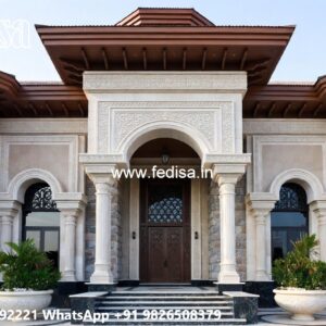 Symmetrical Villa Architecture Farmhouse Bedroom Ideas No-4041