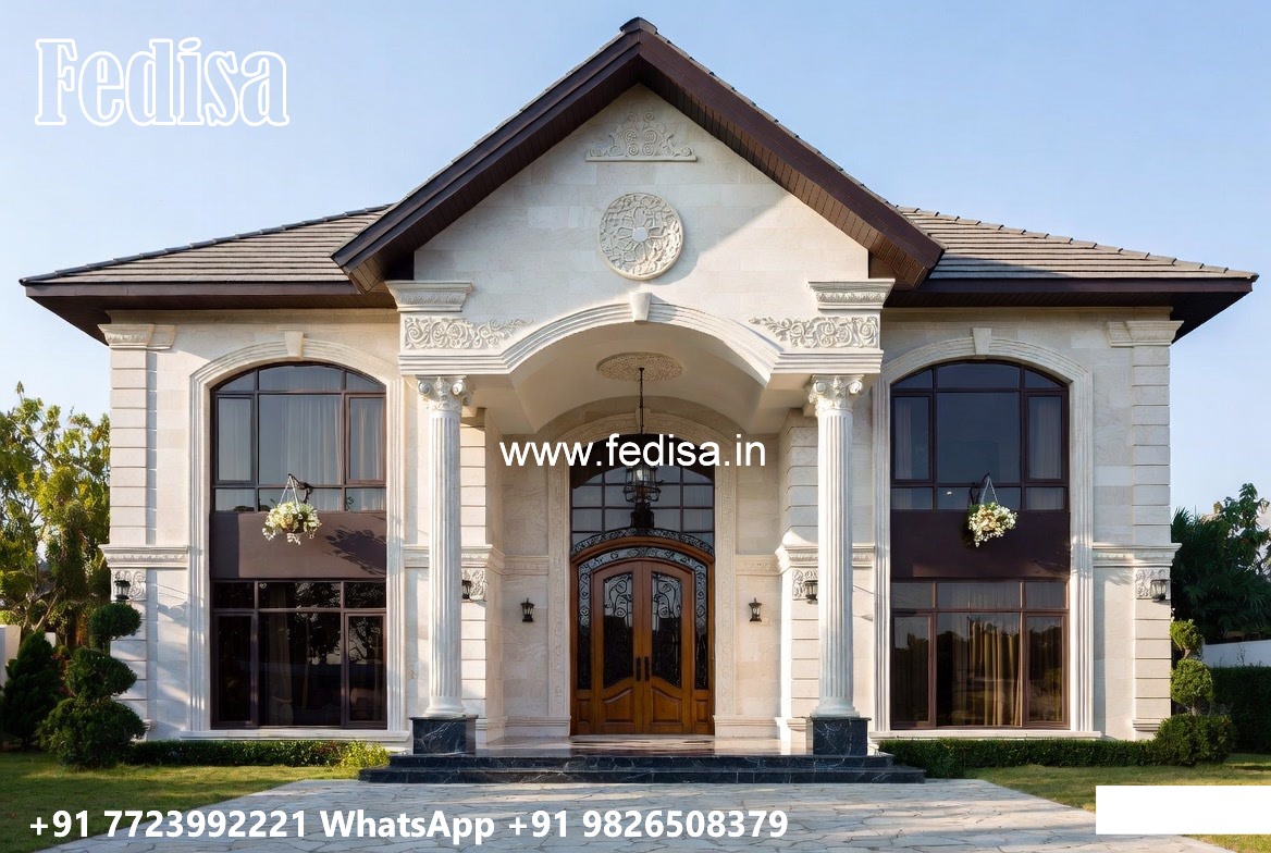 Stone Finish Villa Design Office Layout Ideas No-4164