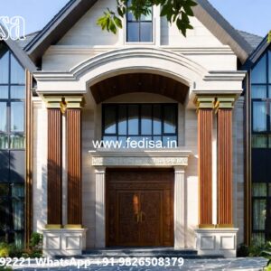Marble Flooring Villa Design Puja Ghar Design No-4171