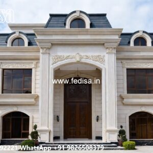 Neoclassical Villa Facade Modern Duplex House Plans No-4280