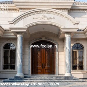Heritage Style Villa Exterior House Front Door Design No-4284