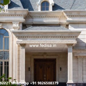 Fountain Garden Villa Home Porch Design No-4420