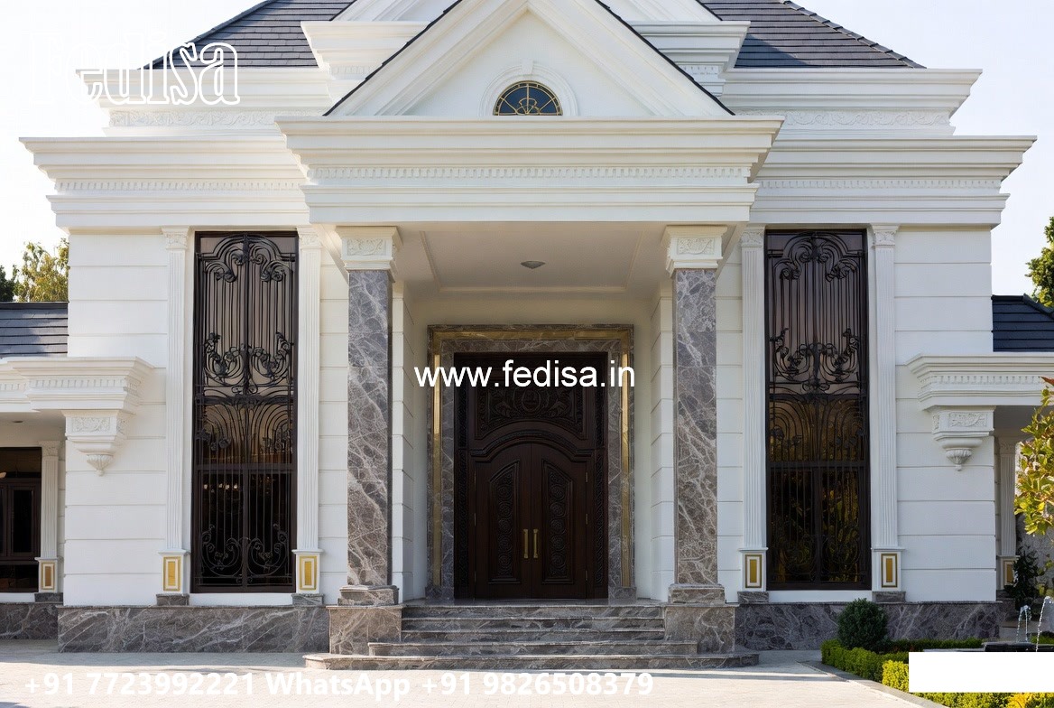 Neoclassical Villa Facade Small Home Ideas No-4524