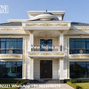House With Columns Exterior 7 Marla House Design No-4574