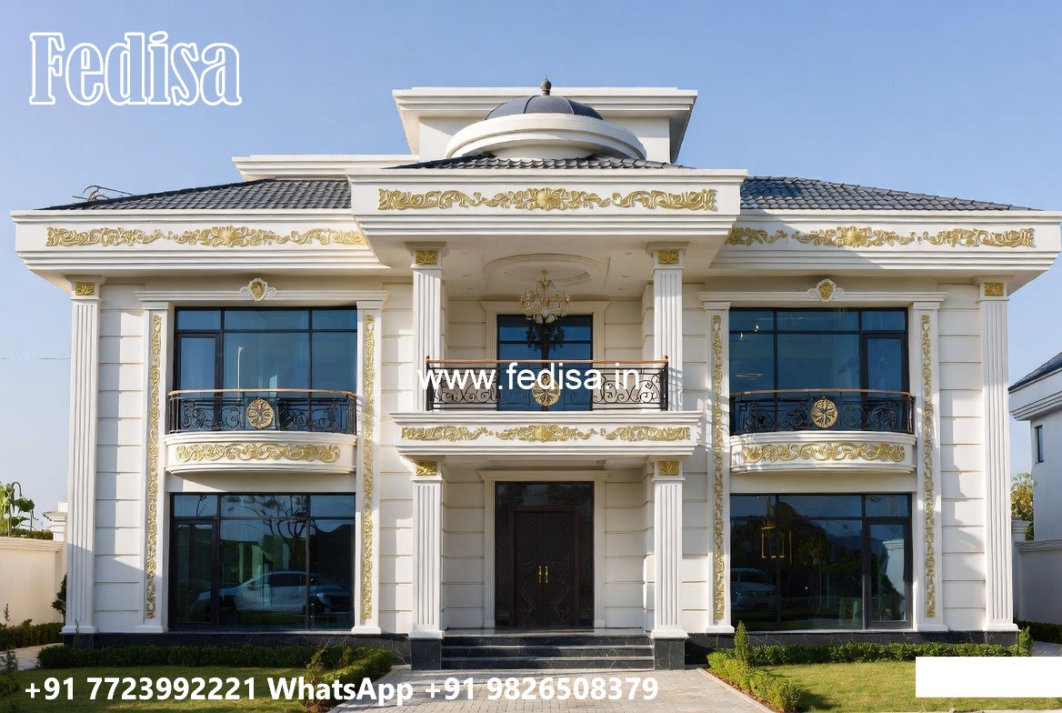 House With Columns Exterior 7 Marla House Design No-4574