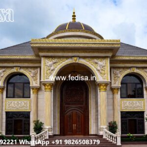 Fountain Garden Villa Stylish Flat Roof Houses No-4664