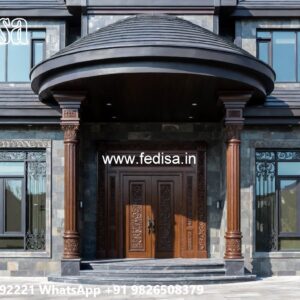 Classic Outdoor Patio Villa Front Boundary Wall Design Of House No-4666