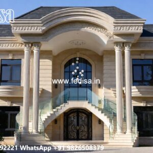 Neoclassical Villa Facade 3000 Sq Ft House Plans No-4768