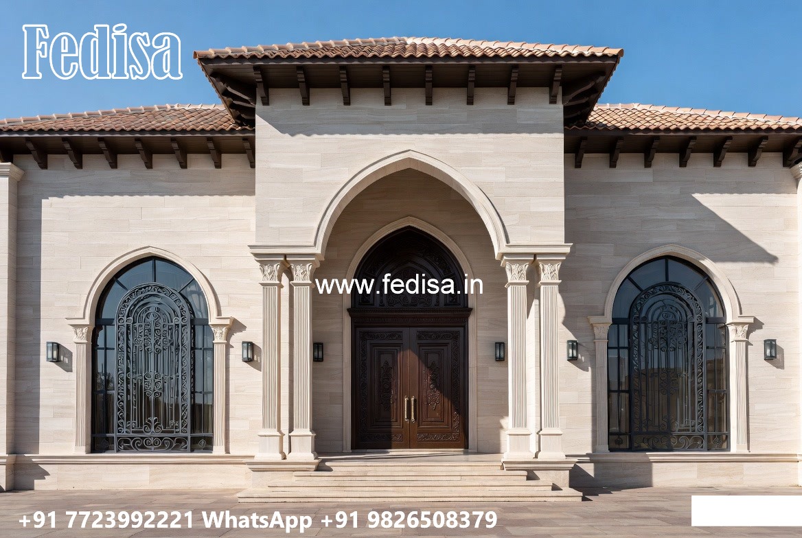 Classic Front Elevation Small Pooja Room Door Design No-4816