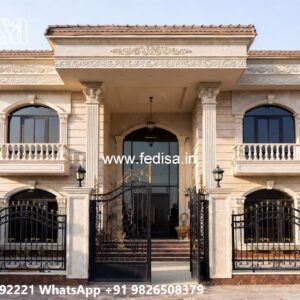 Brick Classic House Design Main Door Entrance Design No-4819