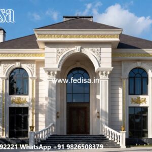 Front Yard Classic Home Duplex House Plans India No-4991