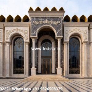 Villa Courtyard Design House Front Design Indian Style No-5151