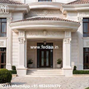 Villa With Columns Design 2 Story House Design No-5258