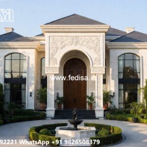 Stone Finish Villa Design 3 Bedroom Modern House Plans No-5262