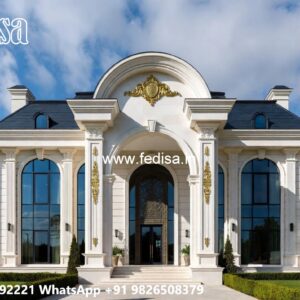 Symmetrical Villa Architecture Long House Design No-5749