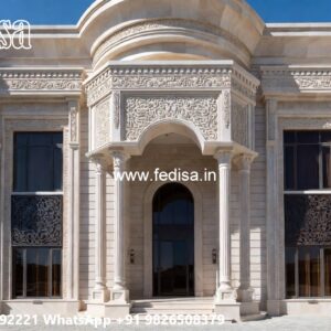Stone Finish Villa Design Elevated House No-5750