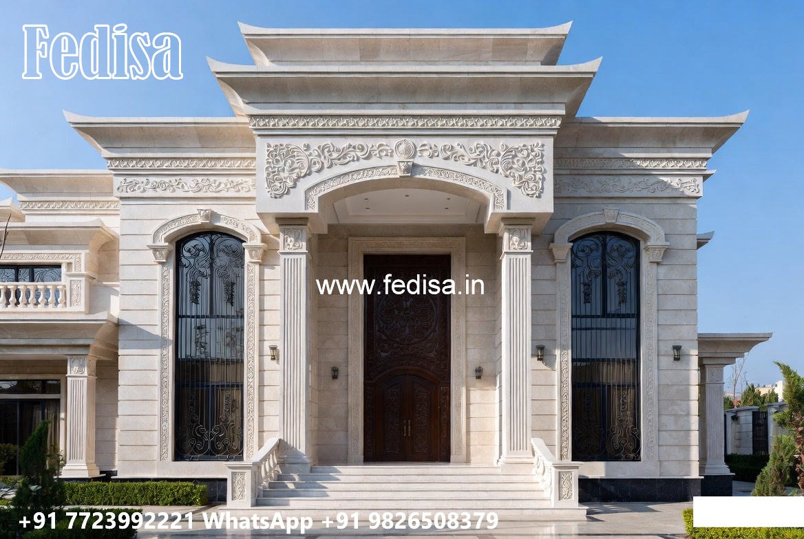 Traditional House Facade Small Flat Roof House Designs No-5828