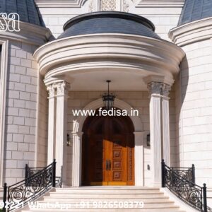 Villa With Columns Design Modern Single Floor House Design No-5868