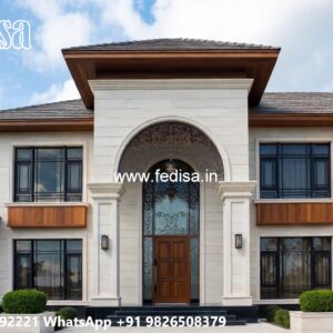 Stone Exterior Classic Home Autocad House Design No-5918