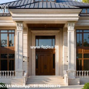 Classic Home Front Elevation Design Wooden House Interior No-5974