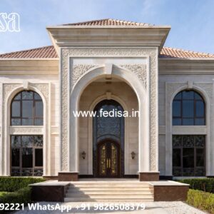 Neoclassical Villa Facade Three Room House Design No-5988