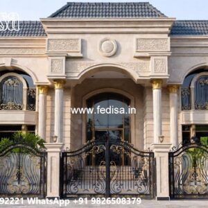 Luxury Front Elevation Villa Farmhouse Building Plans No-5991